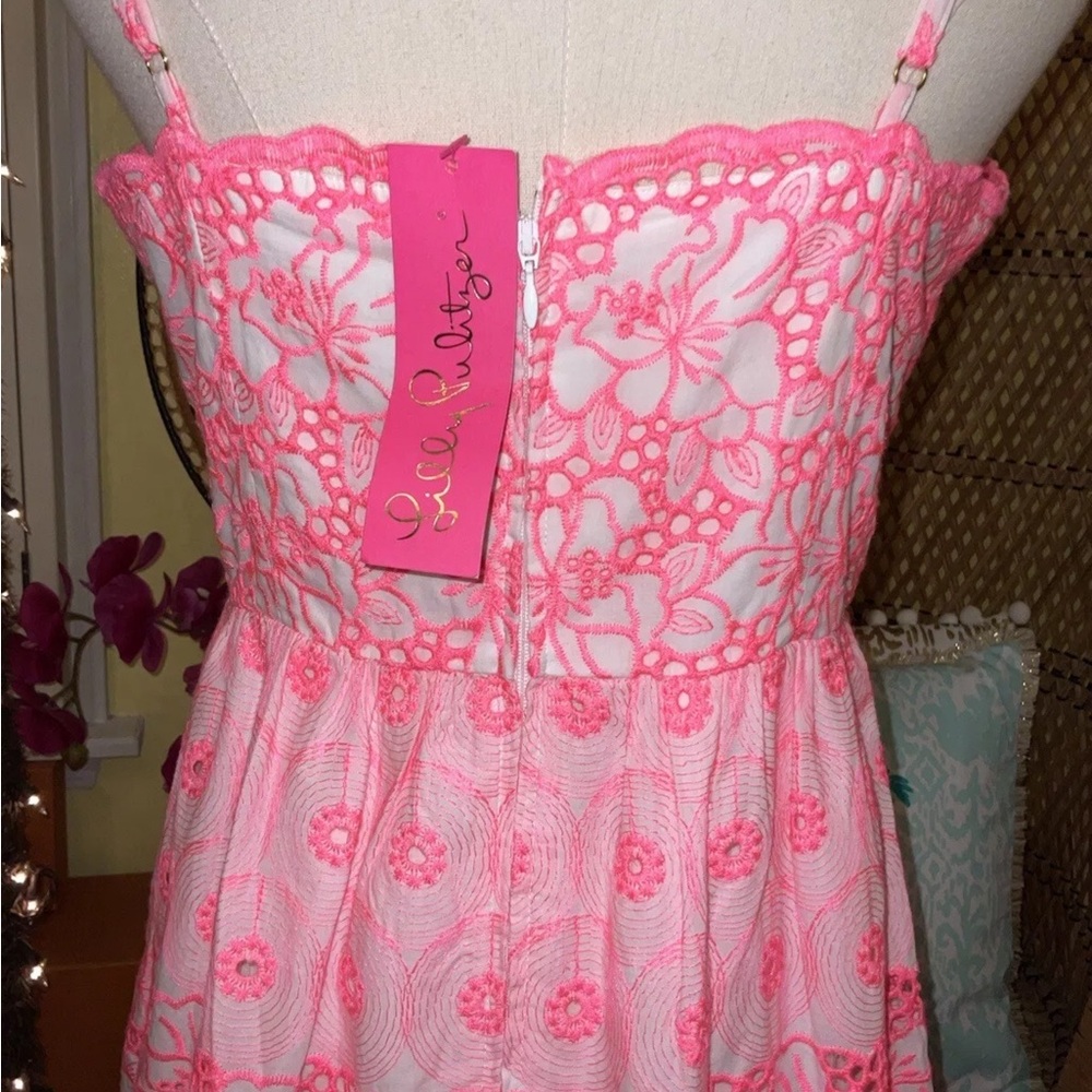 Lilly Pulitzer NWT Kyla Maxi Dress Lilly’s Coral Garden Eyelet Size 12,14 - Picture 8 of 16